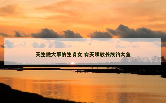 天生做大事的生肖女 有天赋放长线钓大鱼