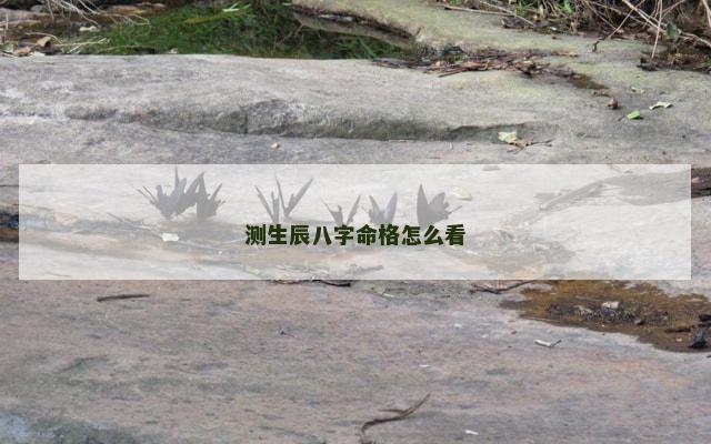 测生辰八字命格怎么看