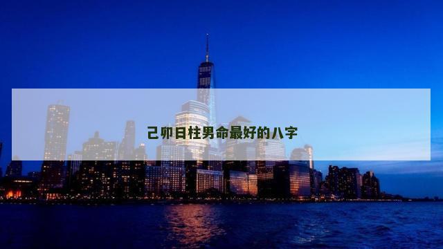 己卯日柱男命最好的八字