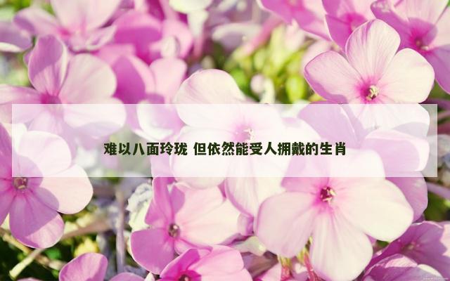 难以八面玲珑 但依然能受人拥戴的生肖