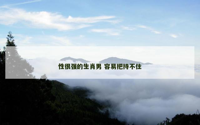 性很强的生肖男 容易把持不住