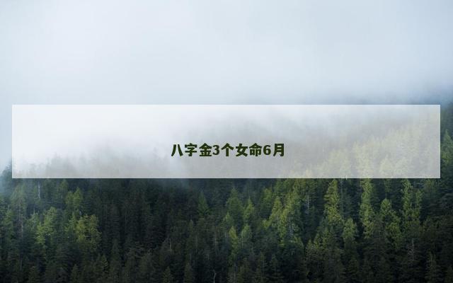 八字金3个女命6月