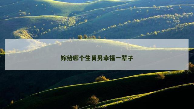 嫁给哪个生肖男幸福一辈子