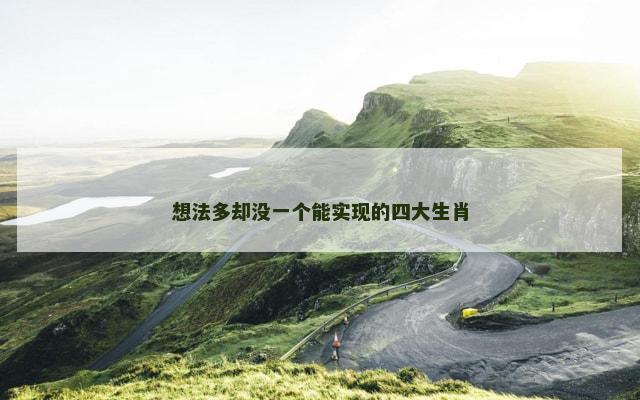想法多却没一个能实现的四大生肖