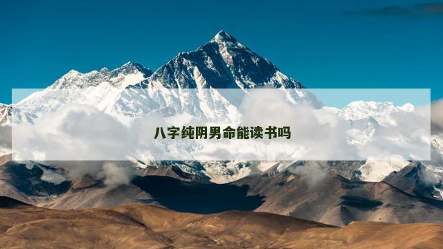 八字纯阴男命能读书吗