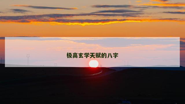 极高玄学天赋的八字