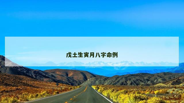 戊土生寅月八字命例
