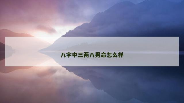 八字中三两八男命怎么样