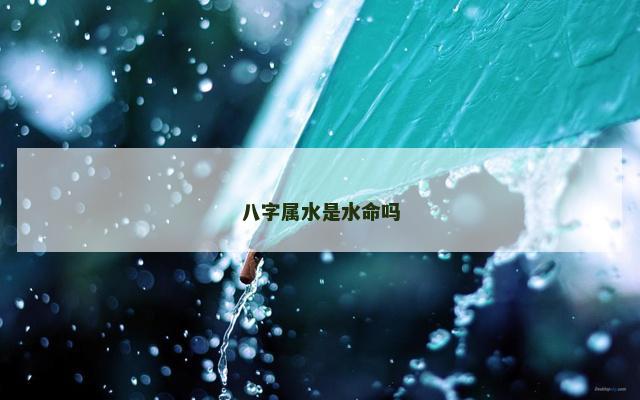 八字属水是水命吗