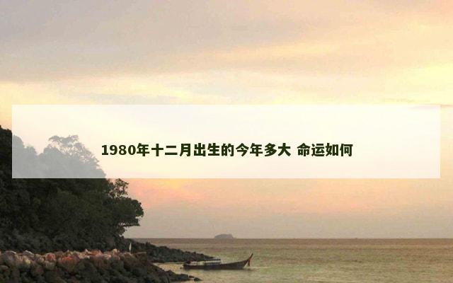 1980年十二月出生的今年多大 命运如何