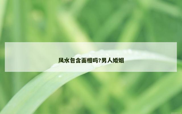 风水包含面相吗?男人婚姻