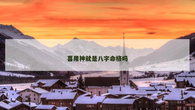 喜用神就是八字命格吗