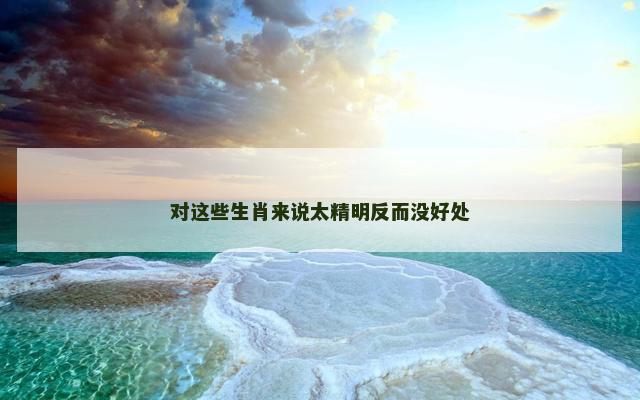 对这些生肖来说太精明反而没好处