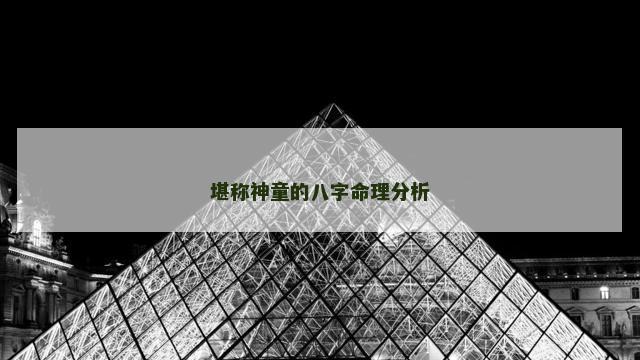 堪称神童的八字命理分析