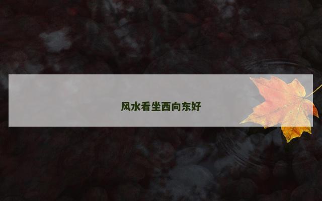 风水看坐西向东好