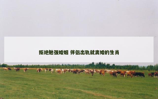 拒绝勉强婚姻 伴侣出轨就离婚的生肖