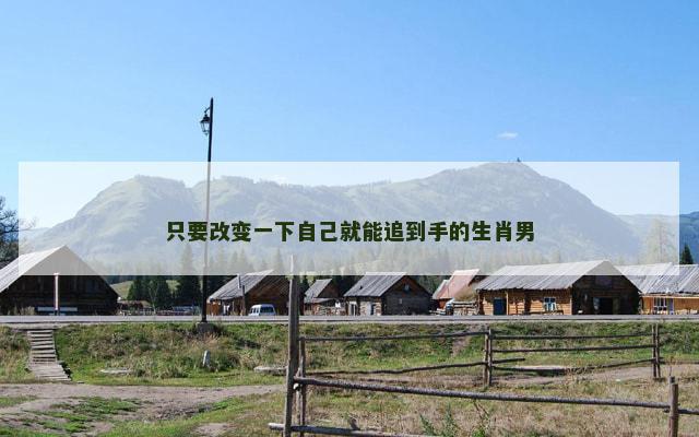 只要改变一下自己就能追到手的生肖男