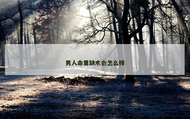 男人命里缺木会怎么样