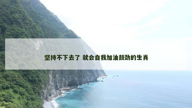 坚持不下去了 就会自我加油鼓劲的生肖