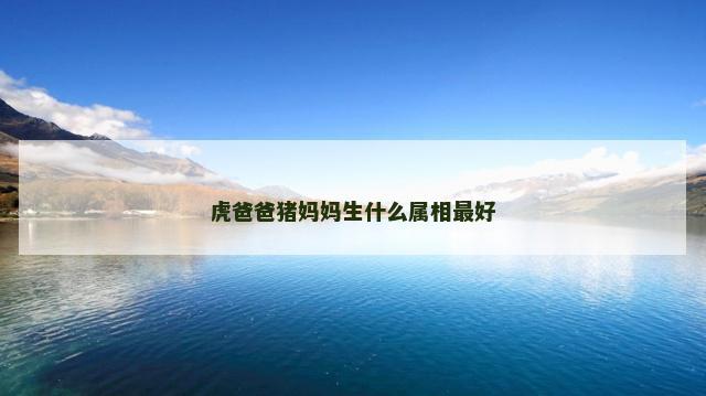 虎爸爸猪妈妈生什么属相最好