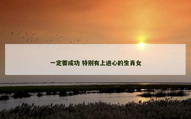 一定要成功 特别有上进心的生肖女