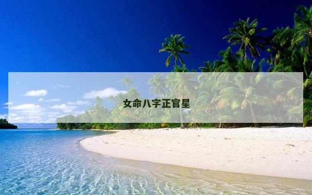 女命八字正官星