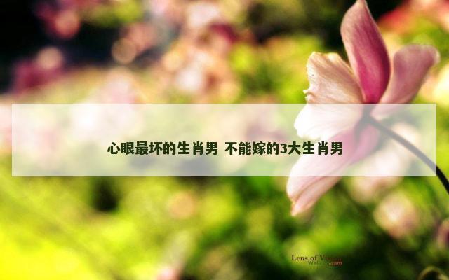 心眼最坏的生肖男 不能嫁的3大生肖男