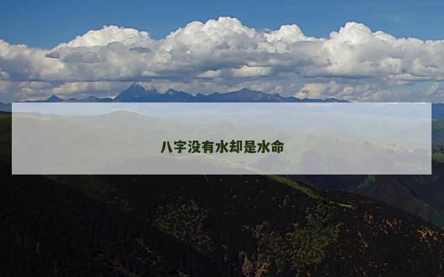 八字没有水却是水命