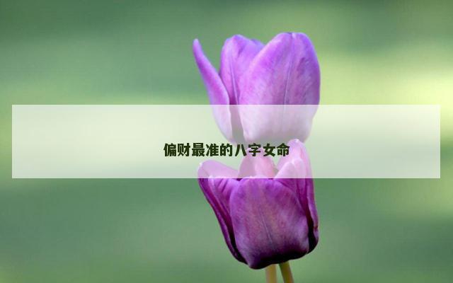 偏财最准的八字女命