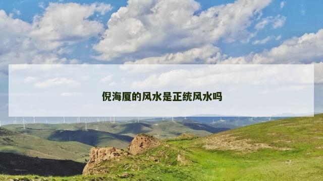 倪海厦的风水是正统风水吗
