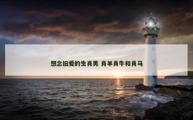 想念旧爱的生肖男 肖羊肖牛和肖马