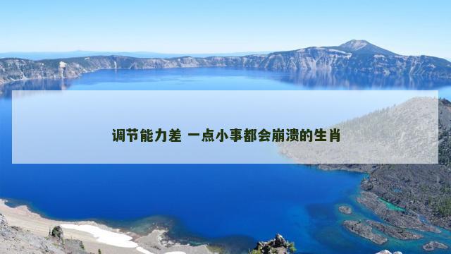 调节能力差 一点小事都会崩溃的生肖