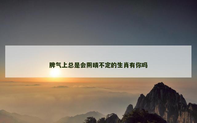 脾气上总是会阴晴不定的生肖有你吗