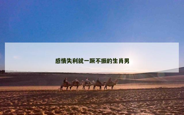 感情失利就一蹶不振的生肖男