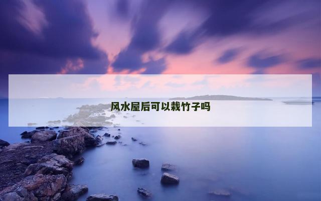 风水屋后可以栽竹子吗