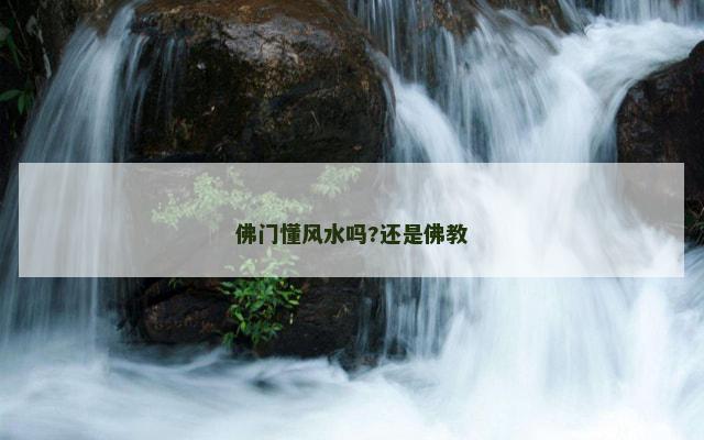 佛门懂风水吗?还是佛教
