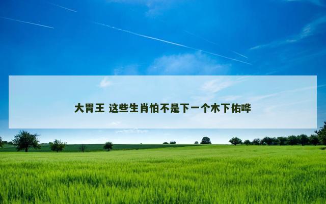 大胃王 这些生肖怕不是下一个木下佑哗