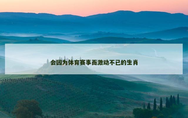 会因为体育赛事而激动不已的生肖