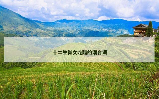 十二生肖女吃醋的潜台词