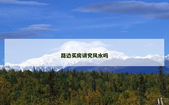 路边买房讲究风水吗