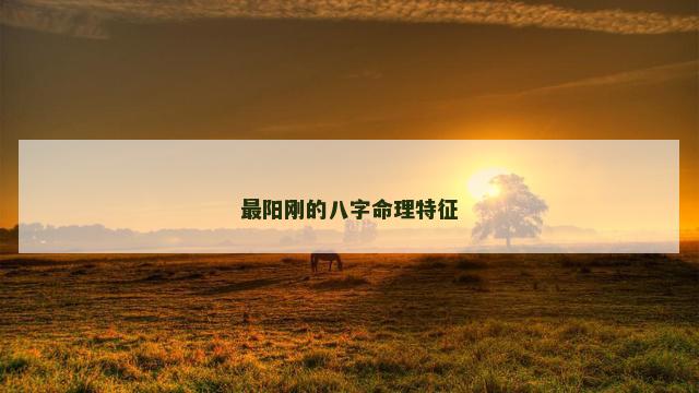 最阳刚的八字命理特征