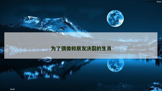 为了偶像和朋友决裂的生肖