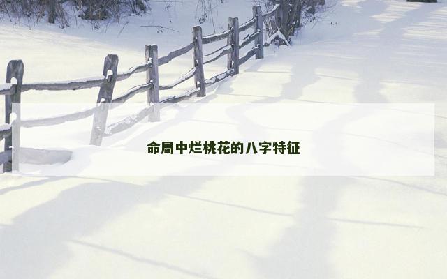 命局中烂桃花的八字特征