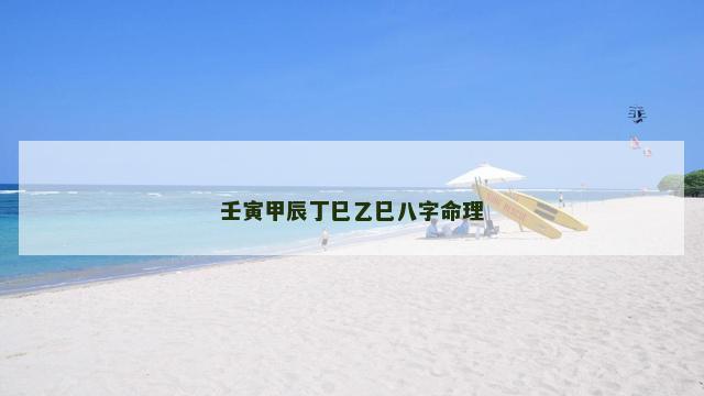 壬寅甲辰丁巳乙巳八字命理