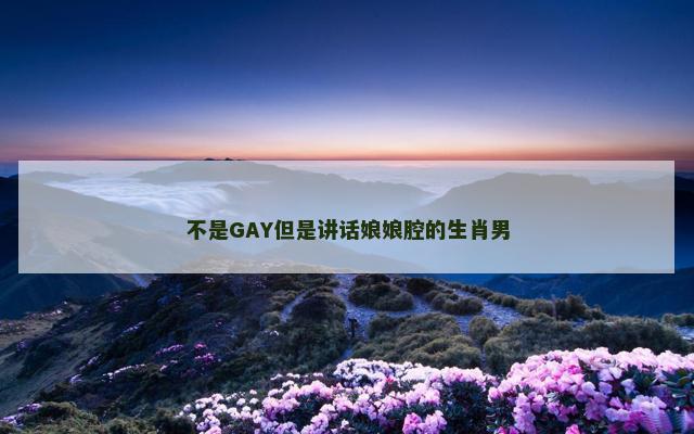 不是GAY但是讲话娘娘腔的生肖男