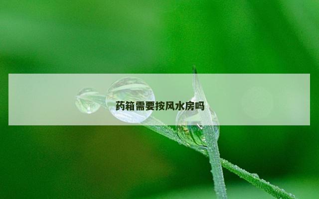 药箱需要按风水房吗