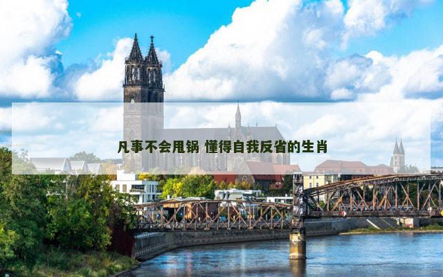 凡事不会甩锅 懂得自我反省的生肖