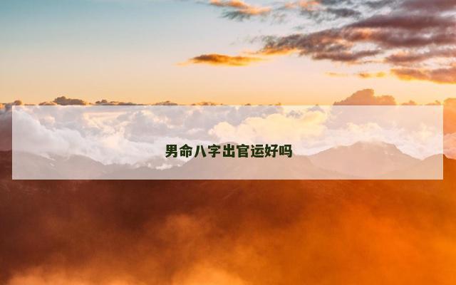 男命八字出官运好吗