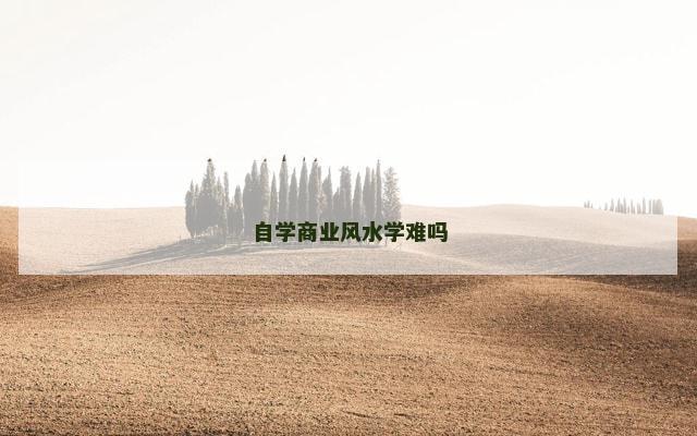 自学商业风水学难吗