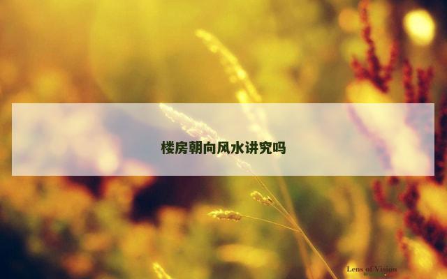 楼房朝向风水讲究吗